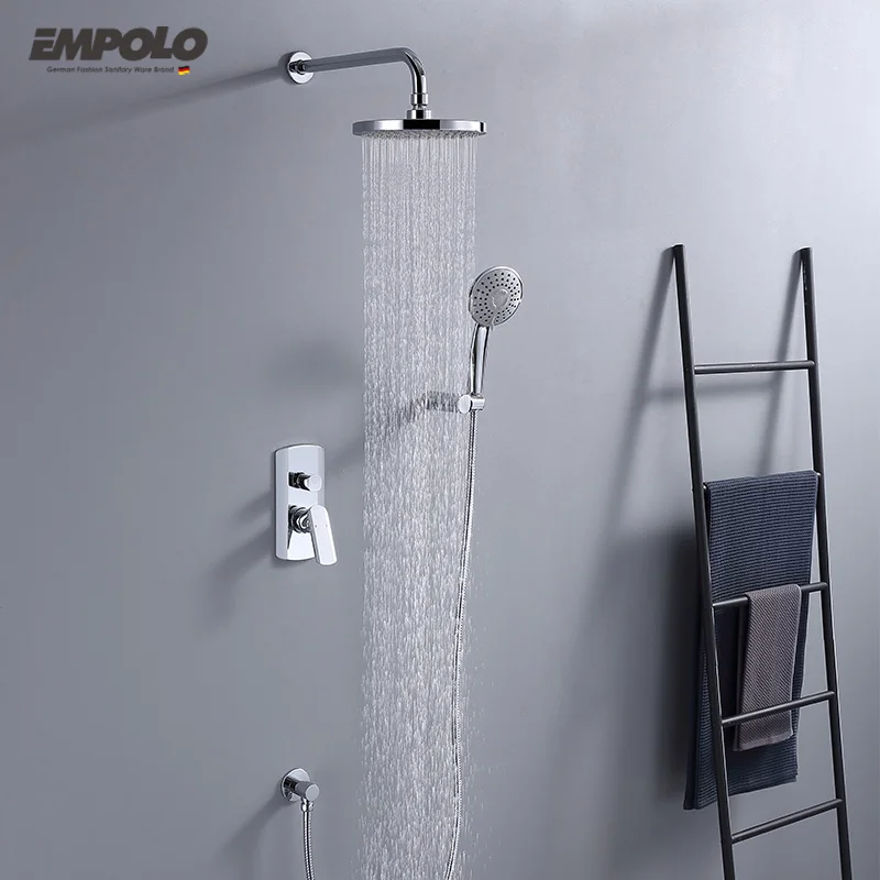 Luxury European Style Double Functions Waterfall Bathroom Hot Cold Shower Faucet Set Water Taps Mixer Bath Shower Mixer Faucet