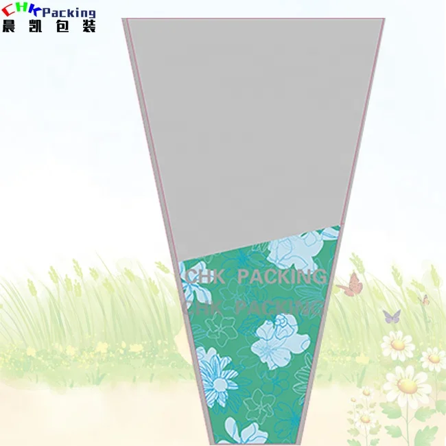 CHK packing custom clear opp single rose flower bouquet 50 pcs printing sleeves
