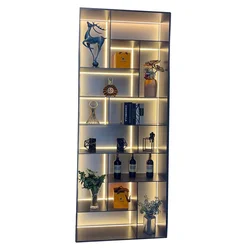 VALUE Living Room Furniture TV Wall Decorative Cabinet Trophy Display Cabinet Led Display Cabinet Modern Wooden Box Matt Black