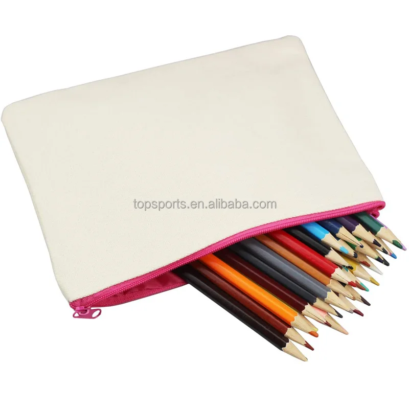 Best Seller! Customizable Canvas Pencil Case with Zipper, Affordable and Easy DIY Printing!