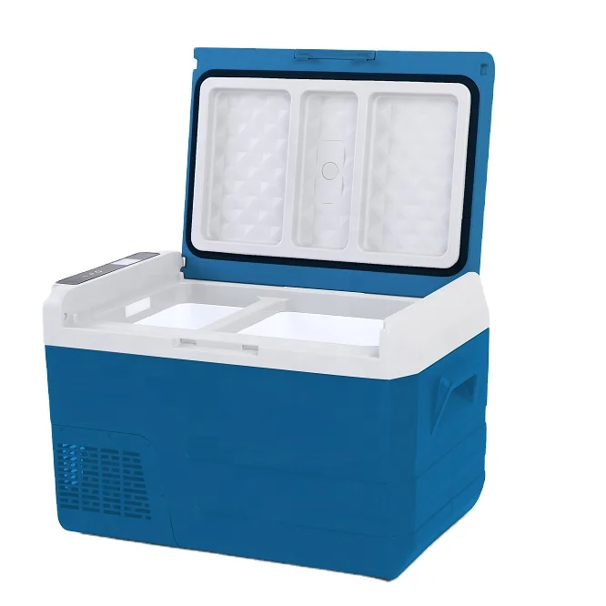 CoolRide QN46 portable Fridge Freezer car Fridge DC 12V/24V AC 110V/240V Cooler  Camping compact Refrigerator for Car & Home Use