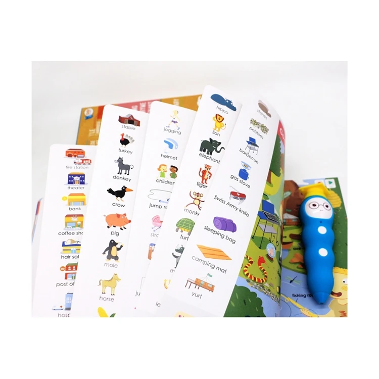 Preschool language learning sound book educational talking english book pen for children