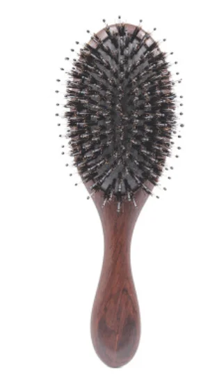 Гладкая Антистатическая щетка для волос гребень из эбенового дерева с щетиной кабана