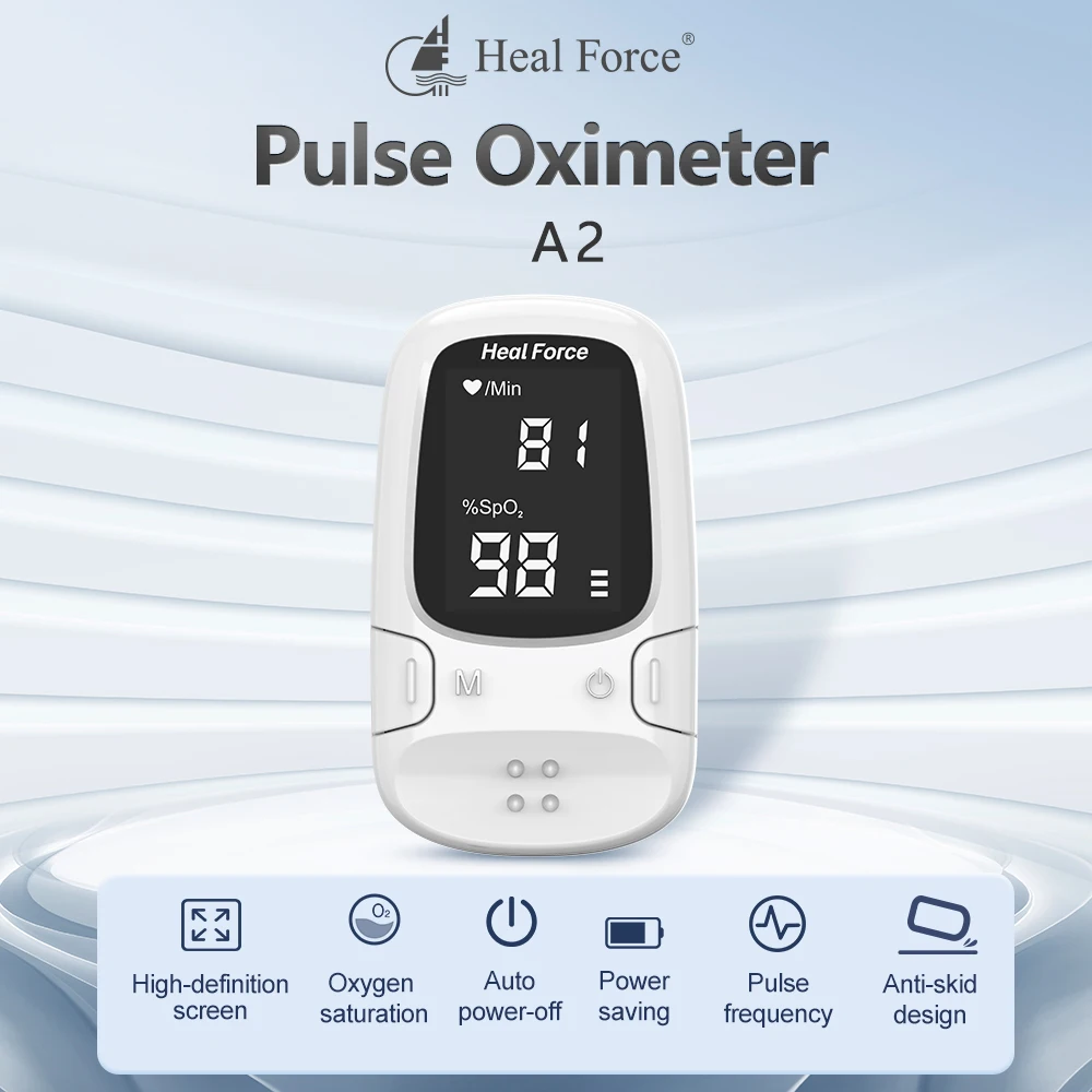 Пульсоксиметр Heal Force с ЖК-экраном Пальчиковый пульсоксиметр сигнализацией Монитор