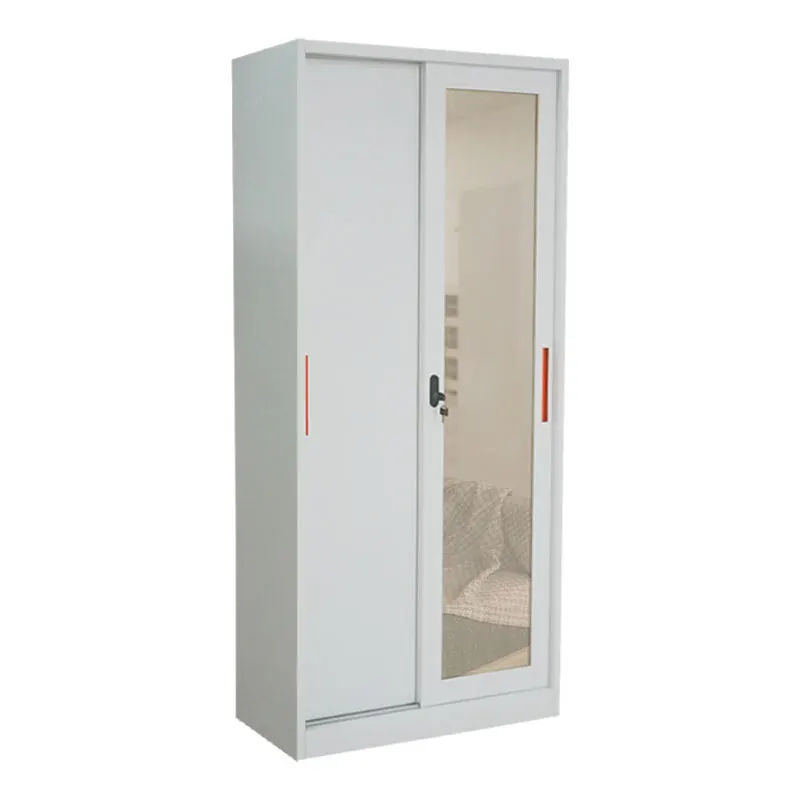 Metal wholesale printed closet iron detachable storage clothes cabinet bedroom 2 door metal almirah modern design wardrobe