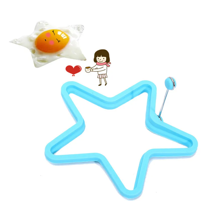 Hot Sale Non Stick Egg Frying Rings Fried Poached Pancake Cooking Egg Silicone Egg Rings with Handle for Cooking