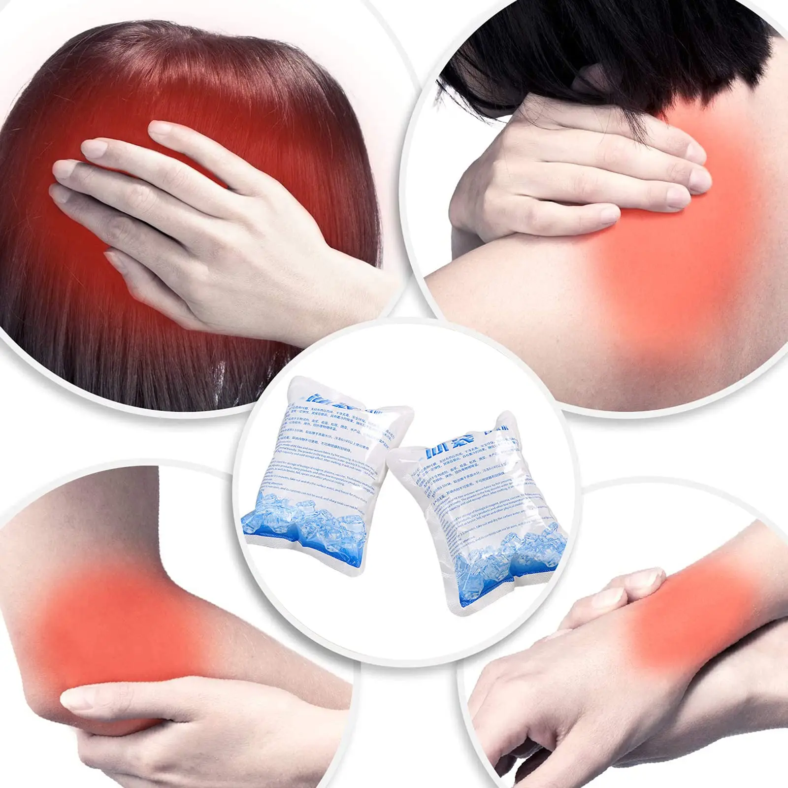 Disposable fast cooling Instant Cold Compress therapy Pack self priming ice freezer packs for food delivery