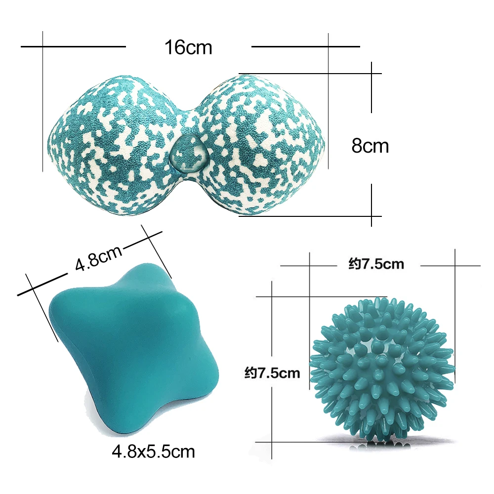 3 pcs Massage Ball Set Spiky Peanut Muscle Ball Roller Hand Exercise Ball Set