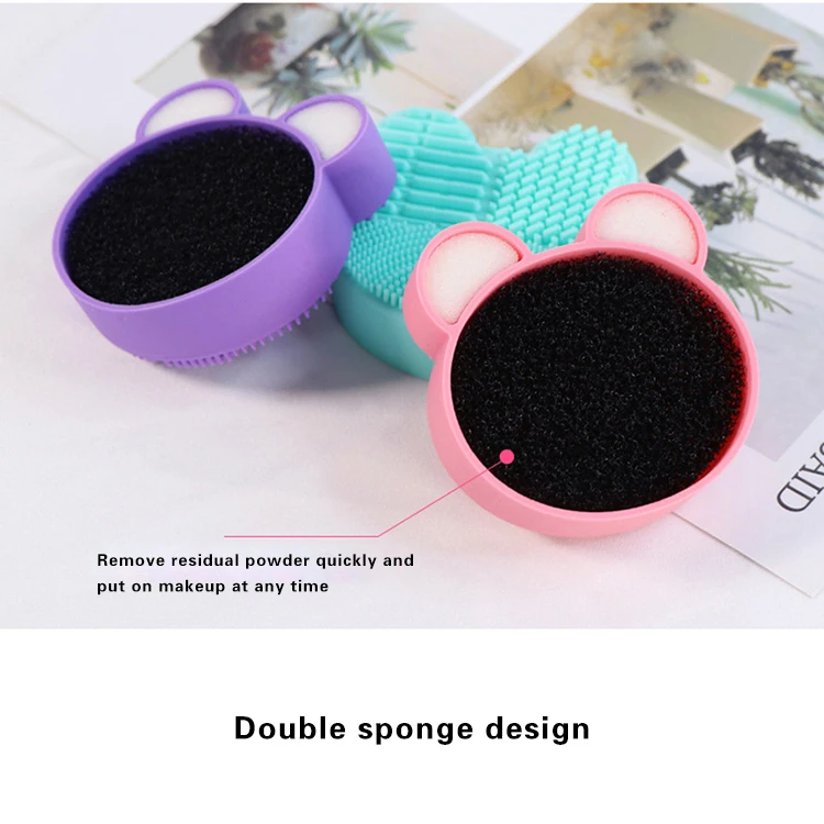 
Silicone Brush Cleaner Make Up Brushes Cleaning Mat Portable Suction Cup Makeup Brush Cleaning Tool 