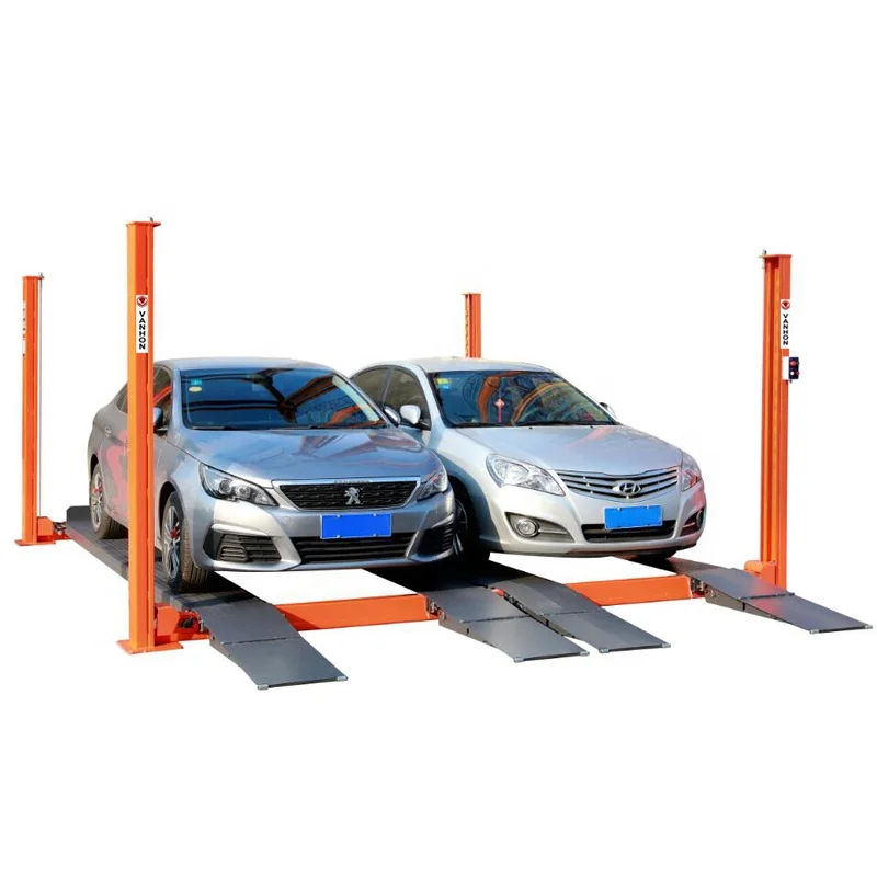 Hot sale double wide 4 post car parking lift 4 cars four post parking lift with CE