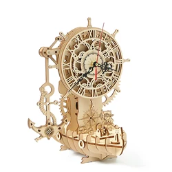 Educational Model Building Kits Clock Gear Pirate ship Clockwork DIY Handmade Toys Wooden 3D Jigsaw Puzzle