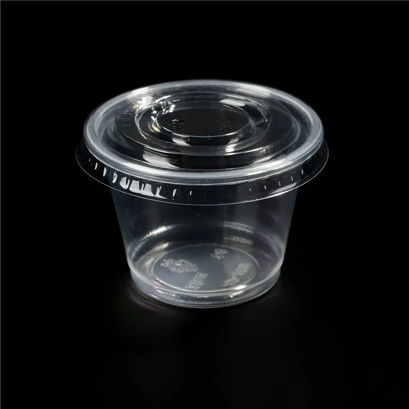 1oz Take away food sauce container disposable plastic 30 ml portion cups with lids