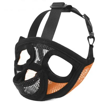 Breathable Mesh Short Snout Pet Dog Muzzle Adjustable French Bulldog Pug Mouth Muzzle Mask Anti Bark Bite Chew Muzzles For Dogs