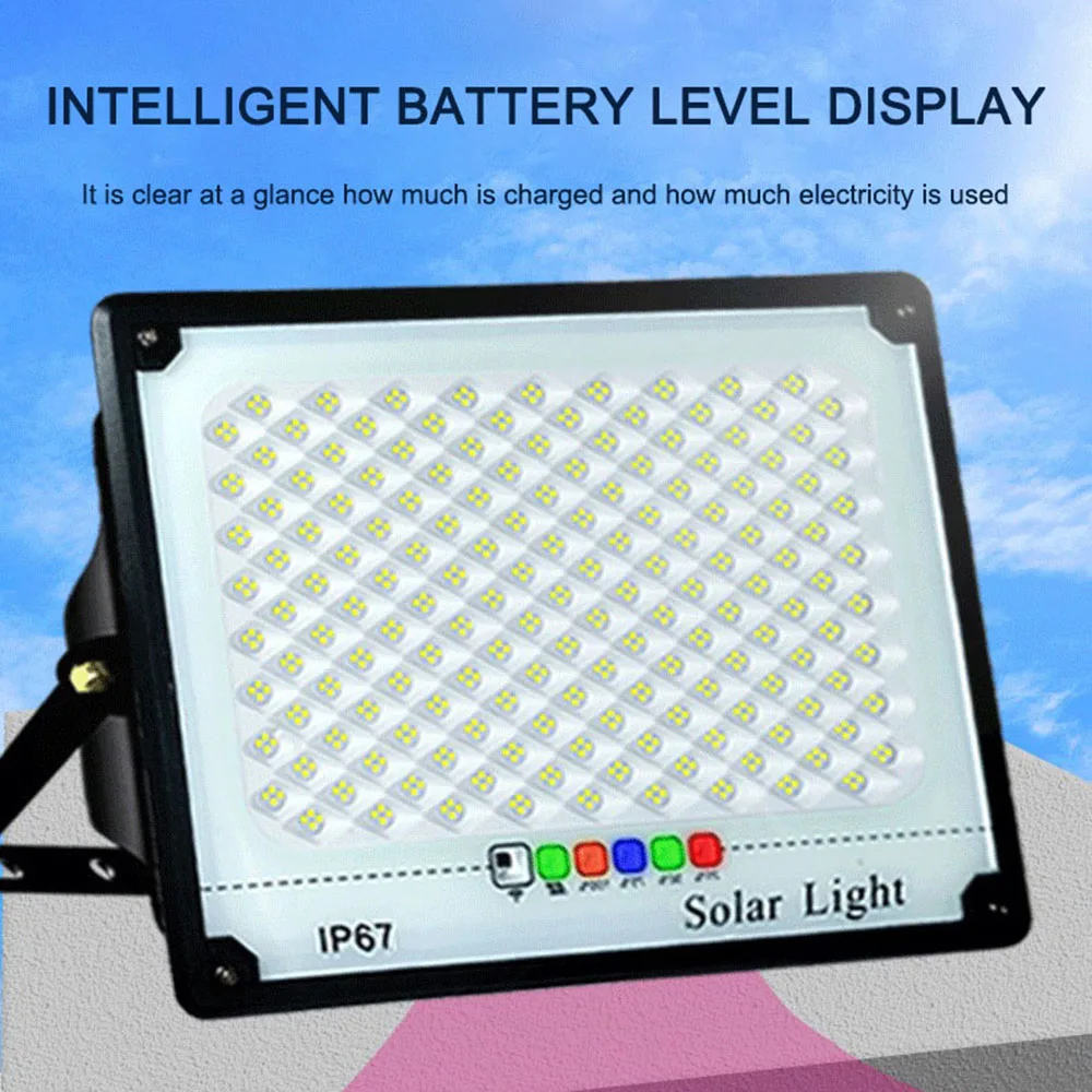 Outdoor Lighting Smart Floodlight 100w 150w 200w Waterproof IP67 Solar Wall Light Waterproof Aluminum Housing Led Floodlight