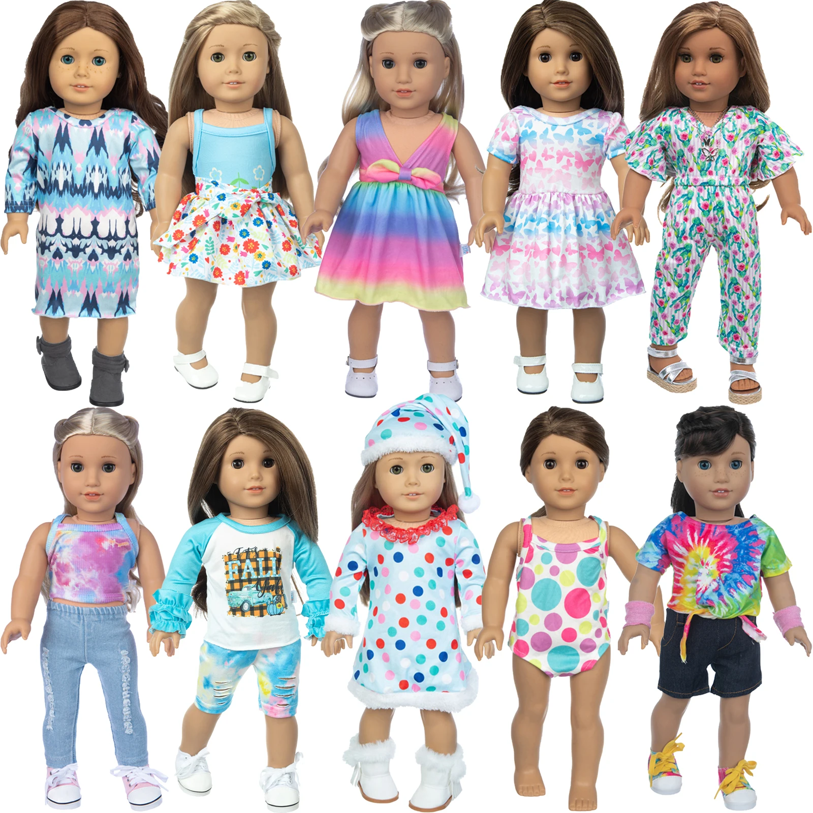 Модная одежда для девочек американская Кукла одеваются 18-дюймовые куклы девушки красивую одежду нормального телосложения кукольная одежда