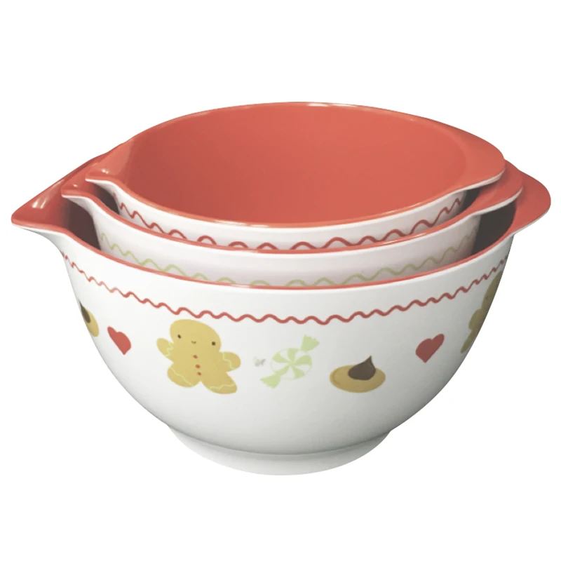 Custom Logo Melamine Mixing Bowl Set In Colorful (Set Of 3)