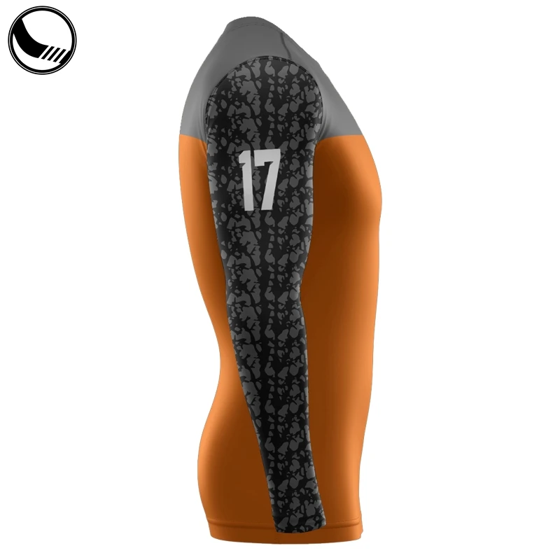 long sleeve men custom sublimated tattoo rash guard