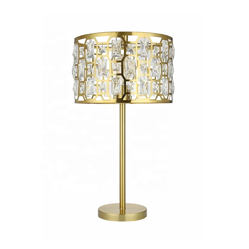 Luxury gold crystal royal style table lamp lamparas decorativas table lamps home decor