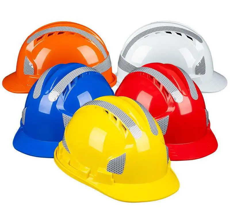 head protection work construction safety helmet reflective strip hard hat helmet casco de seguridad industrial
