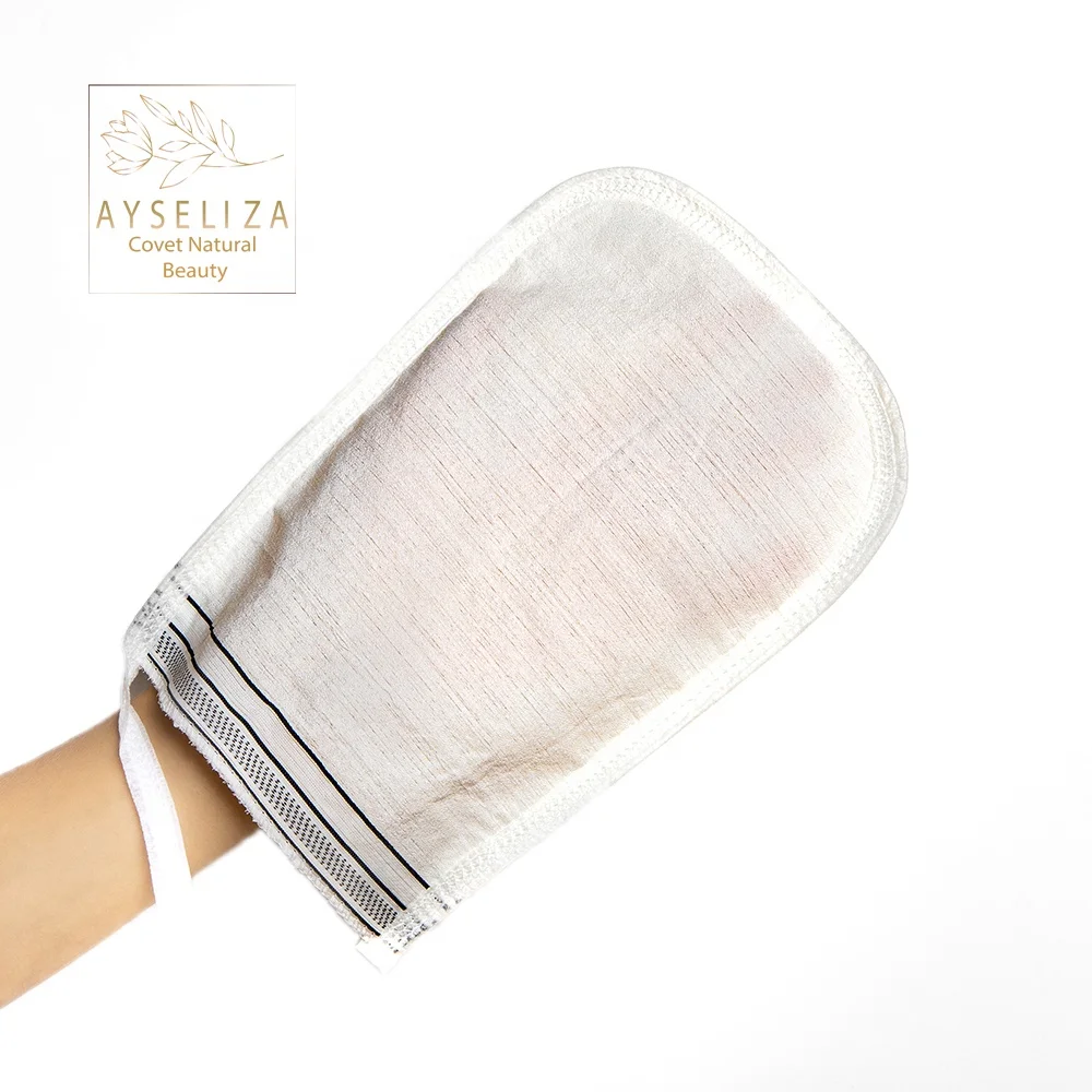 Classic Custom Logo Vegan Hammam Scrubber Gloves Long Silicone Back Scrub Shower Brush Turkish Kese Fabric Bath Sponge