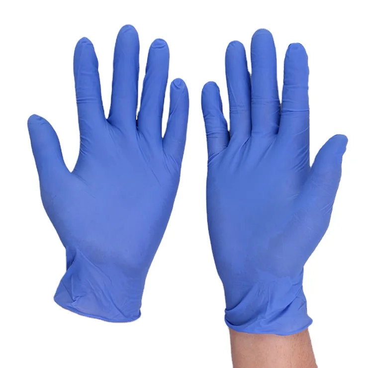 
Wholesale Manufacturers Coated Cheap Prices Blue Examination Disposable Black Nitrile glove 