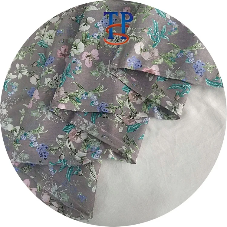 
Customizable broken flowers printed silk cotton fabric 