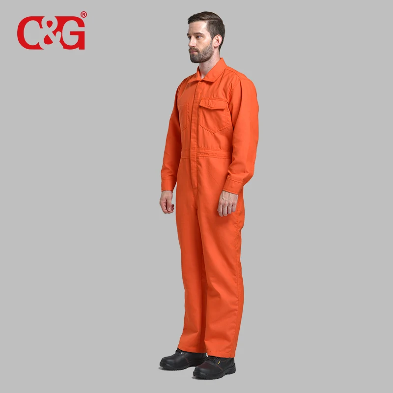 Accept customize logo flame retardant coveralls Orange color Nomex retardant Coverall 100% Nomex retardant Coverall