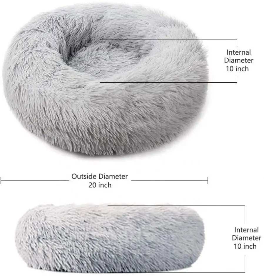 Gaosheng Donut Cuddler Soft Plush Round Washable Removable cover Dog cat Bed