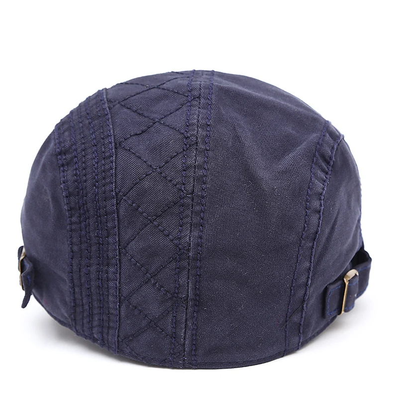 New Autumn outdoor Sports Cotton Berets Hats For Men Casual Peaked grid embroidery