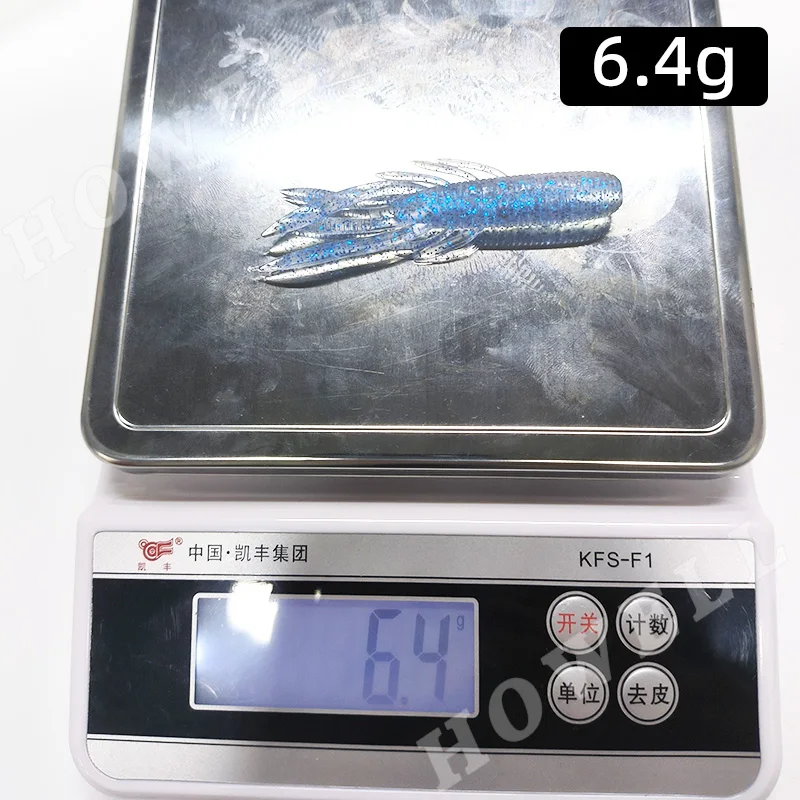 HOWELL 80MM 6.4G Mixed Color Shiner PVC Soft Worm Lure Shrimp Bionic Soft Plastic Fishing Baits