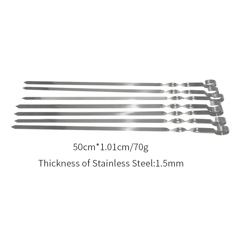 Высокое качество 7 шт. Кемпинг печи барбекю инструмент барбекю кебаб обжарки шампура из нержавеющей стали мясо на шампур