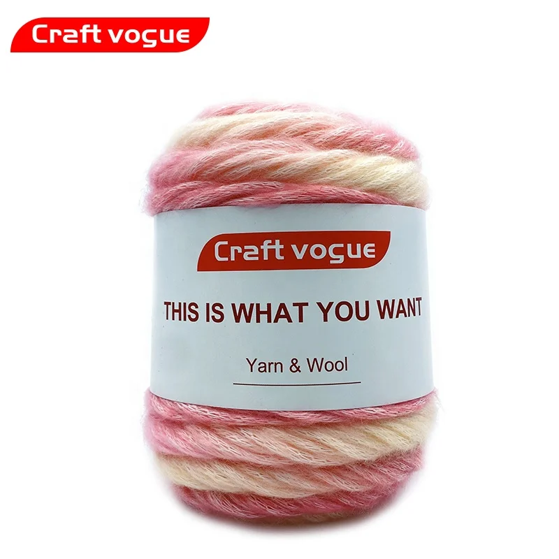 Craft Vogue fashion global market sale rainbow cake wool yarn for weaving handcrafts