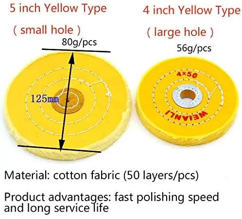 GLORY abrasive yellow leather muslin cotton cloth buffing wheel for polishing jewelry