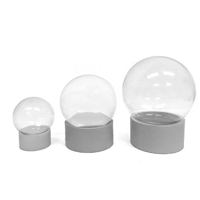 Promotional Snow Globe Glass Crystal Ball Resin Black Base Souvenir Gift Customized