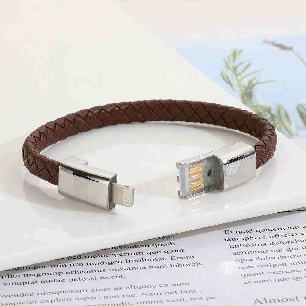 VEROMCA 2020 New Style Light Luxury Three Primary Colors Charging USB Portable Data Line Mobile Bracelet