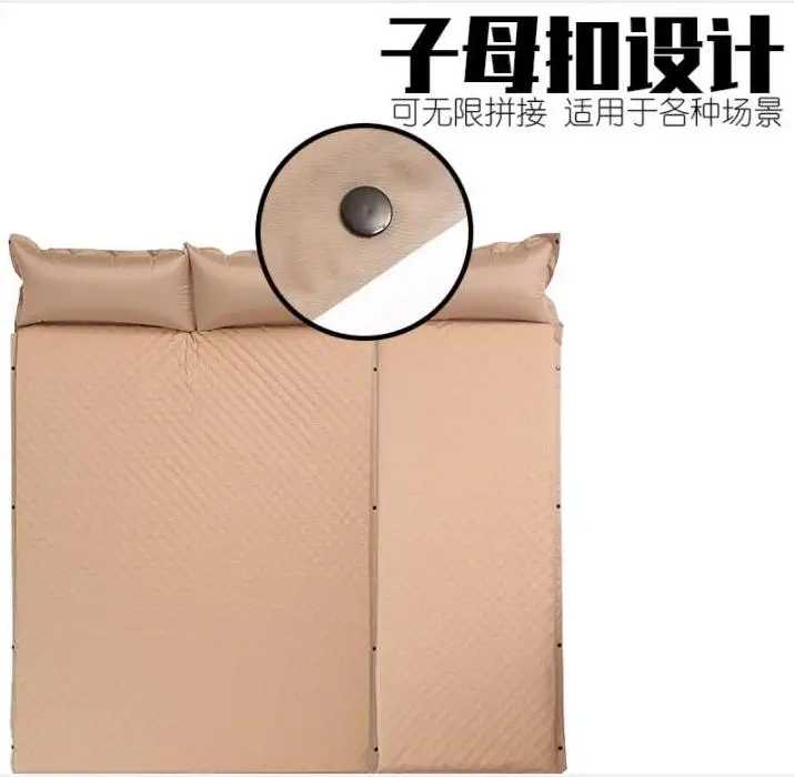 Outdoor Single Double Self-inflate Sleeping Pad Splicing Automatic Inflatable Mat Sleeping Pad for Camping