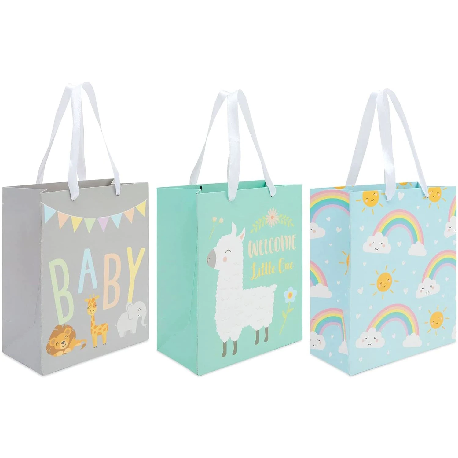 manufacture golden foil letter printing pink baby shower party gift cardboard packaging wedding candy paper bag