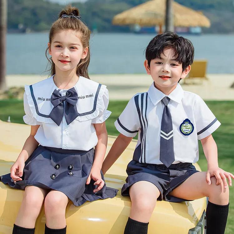 Summer Kids Clothes School Uniforms for Girls Suits Fashion Suit Boys Set School Uniforms