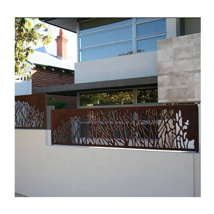 Garden Fence Decoration Commercial Laser Cut Metal Fencing Panel and Exterior Enclosures Decorative Laser Cutting Aluminum