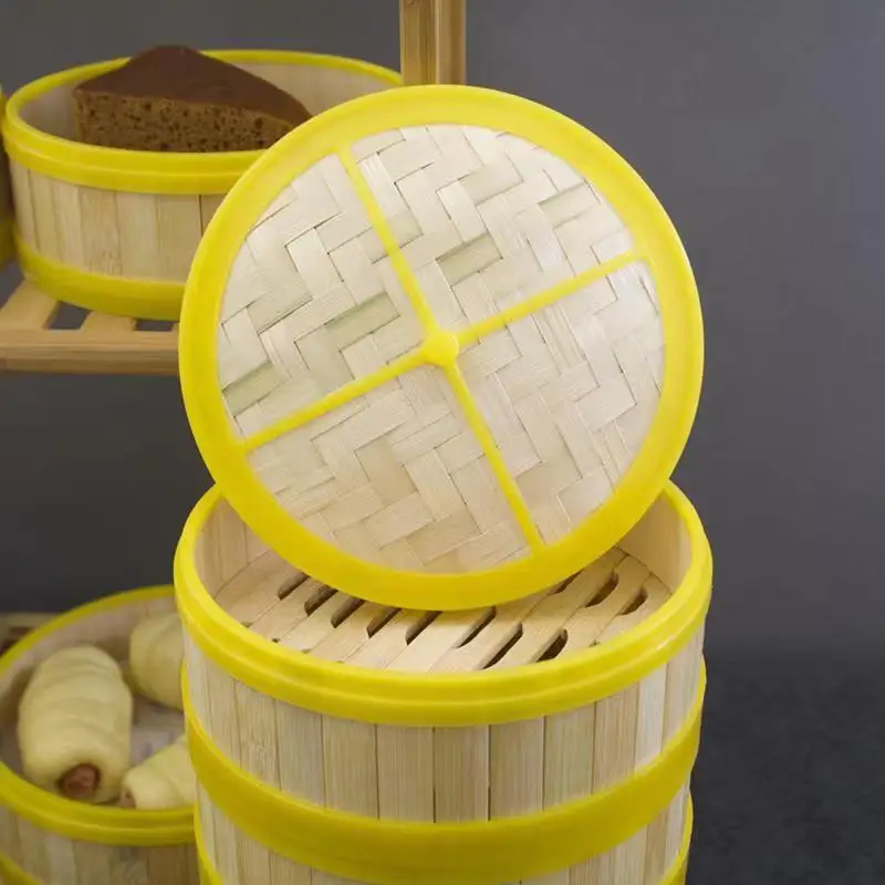 Jinjian bamboo bamboo steamer with plastic rim for dim sum commercial steamer with plastic rim for steamed buns