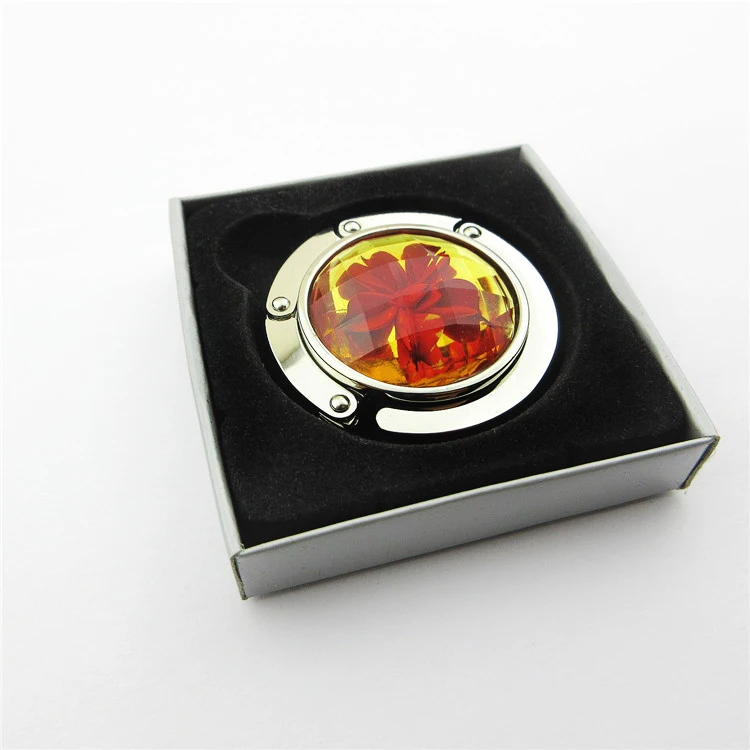 Custom Creative Table Top Folding Purse Hook Handbag Holder Accessories Bag Hanger Plate Type