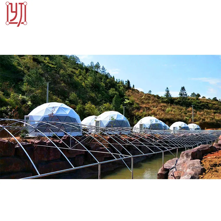 High Quality 6M 8M Diameter Glamping Dome Tent 6x6m Aluminum Frame Waterproof PVC Dome Tent for Hotels and Outdoor Events