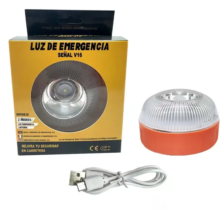 Rechargeable Emergencia Flash Traffic Sign Car Breakdown Road Flares LED Warning Light