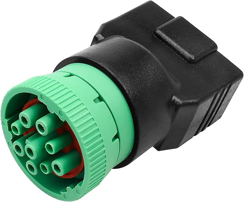 16 pin  OBD 2 J1962 internal to J1939 9-pin external car obd connector obd adapter for heavy-duty trucks