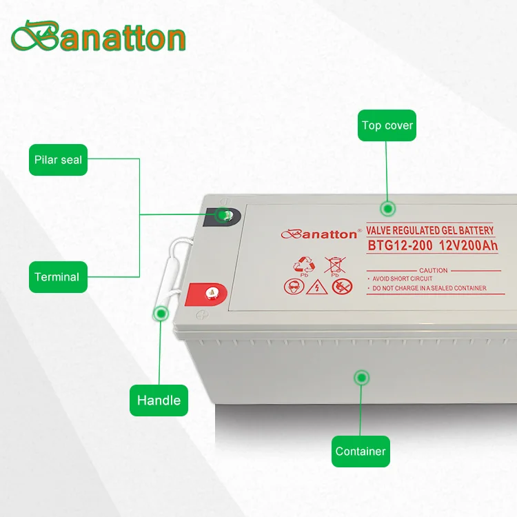 Banatton 12V 200AH Bateria Battery Solar Lead acid Battery Deep Cycle Lead Acid GEL Solar Battery Pil Solar Baterai Accu
