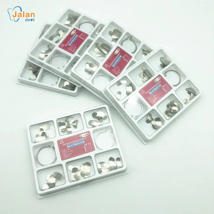 New Arrival Dental Matrix Bands Kit Dental Sectional Contoured Metal Matrices