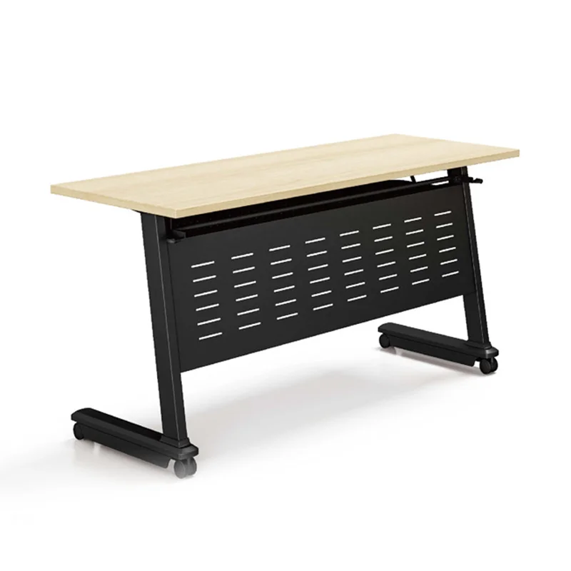 Factory Directly Course Meeting Table Wood Table Flip Top Folding Training Table With stainless Legs