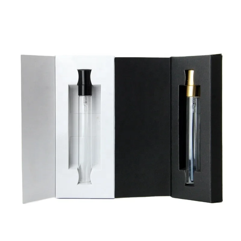 10ml Portable Travel Size Aluminum Sprayer Perfume Trial Bottle Empty Clear Glass Perfume Oil Spray Bottle with Box