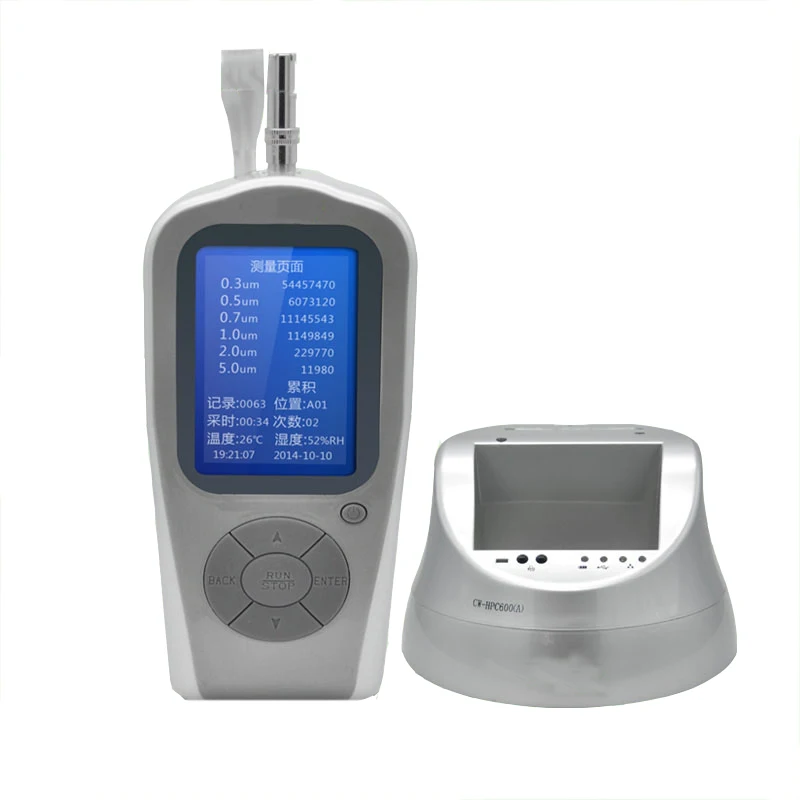 Laser Airborne Particle Counter with Six Particle Size Channels Simultaneous Sampling And Analysis Large Screen CW-HPC600A