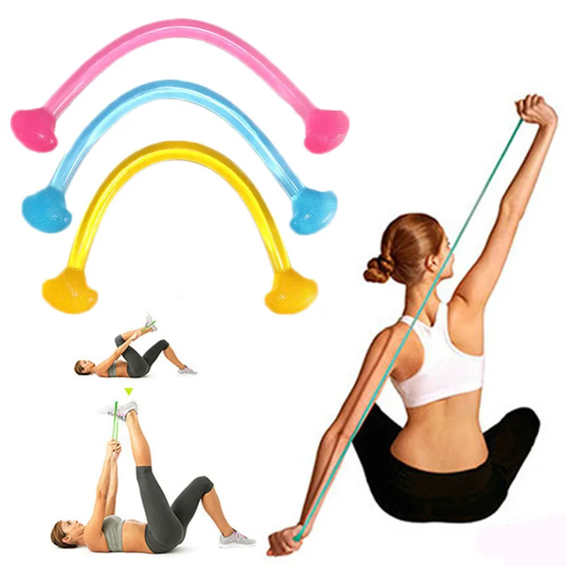 Fitness Body Training Tools Home Gym Workout  Silicone Pilates Yoga loop Resistance Band